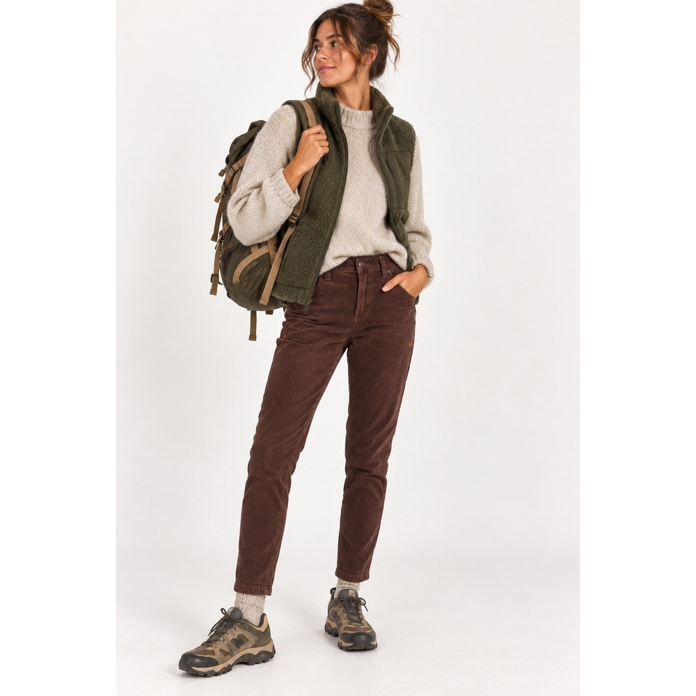 Stio Rivet Cord Pant Womens 4S Brown Corduroy Organic Cotton Hiking Gorpcore